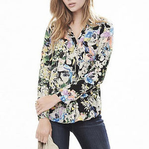NWT EXPRESS Portofino shirt XS Watercolor Print